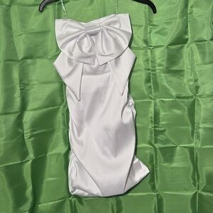 Honey and Rosie White Bow Mini Dress